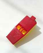 Marine Slimline red and yellow whistle